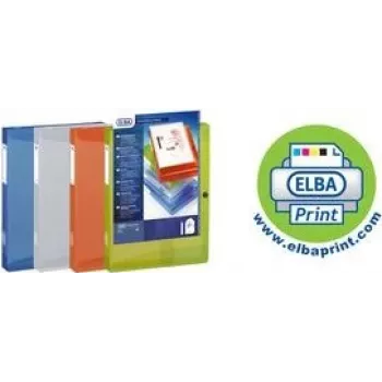 ELBA Polyvision pudełko na dokumenty, A4, PP, wysokość grzbietu 40 mm, przezroczysta kieszeń przednia, przezroczysty (994034 FL)