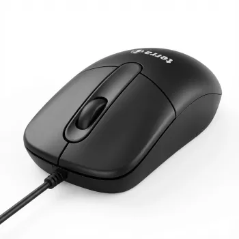 TERRA mysz 1500 przewodowy USB czarny 3-przyciskowy, symetryczna, przewodowa, 1,80 m (2920513)