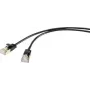 Renkforce RJ45 RF-4538188 Kabel sieciowy, Patchcord CAT 8.1 F/FTP 1,00 m Czarny ultracienki, Złocone styki wtyków (RF-4538188)
