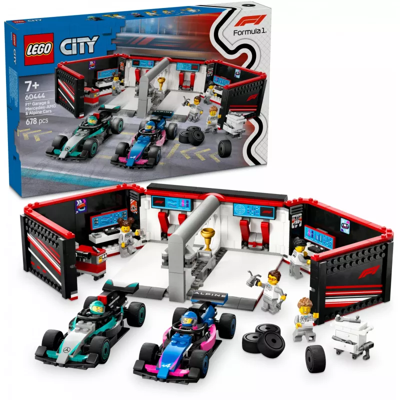 LEGO CITY 60444 F1 Garage & Mercedes-AMG & Alpine Cars