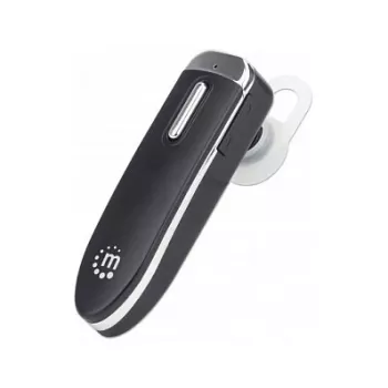 Manhattan Bluetooth Headset pojedynczy, Mikrofon dookólny, Zintegrowane sterowanie, Czarny, 10 godzin czasu pracy, Zasięg 10 m, Kabel ładujący USB-A w zestawie, Bluetooth v4.0, 3 lata gwarancji
