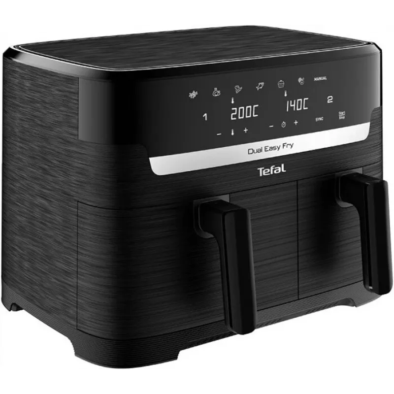 Tefal Easy Fry EY901N Double 8.3 L Wolnostojąca frytkownica na gorące powietrze 2700 W Czarna