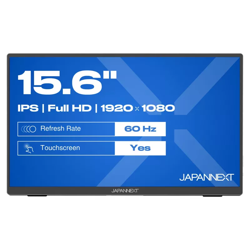 JAPANNEXT JN-MD-I156FHDR-T monitor komputerowy 39,6 cm (15,6 cala) 1920 x 1080 pikseli Full HD LED Dotykowy Szary