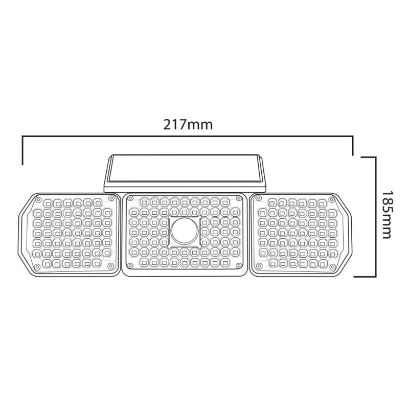 Lampa LED Solar Maclean IP65 z czujnikiem ruchu i zmierzchu 4W 320lm 4000K Li-ion 1200 mAh 3 tryby pracy Naświetlacz Oświetlenie bezpieczeństwa Ogrodu Wejścia HQ
