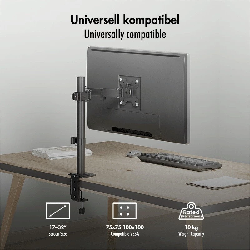 Uchwyt do monitora 17-32 cali, max 10 kg, stal