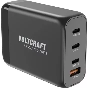 Voltcraft UC-3C1A100W02 ładowarka USB 100 W gniazdo wtyczkowe wewnątrz pomieszczeń gniazdo USB-C USB-A (VC-16619005)