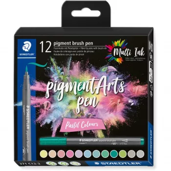 Pędzel brushpen Staedtler Pigment Arts w pastelowych kolorach 12 szt.