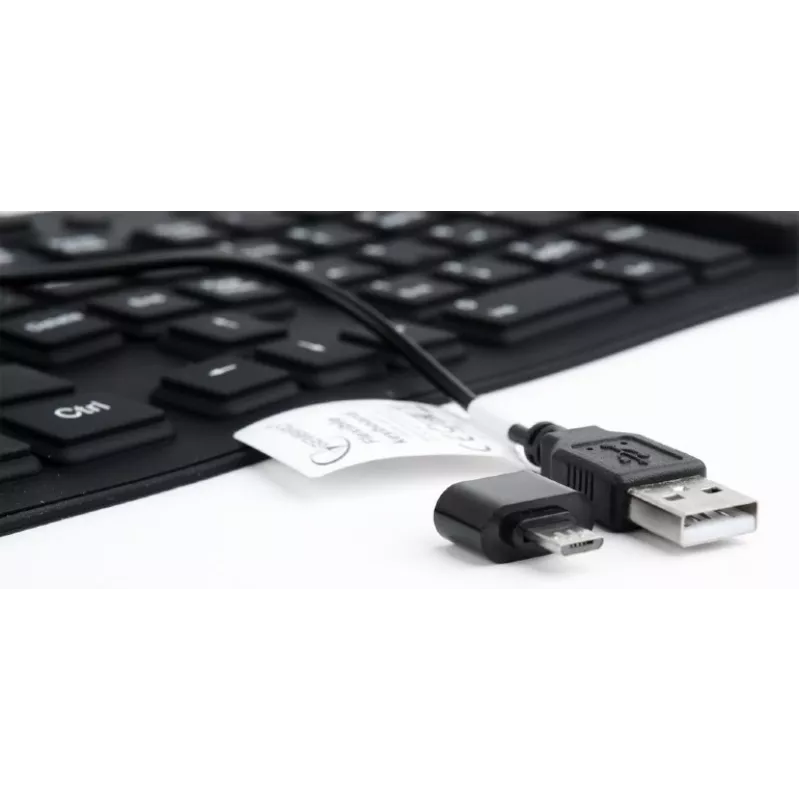 Klawiatura silikonowa USB+PS/2 czarna