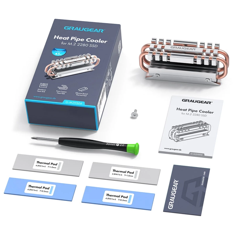 Radiator GRAUGEAR G-M2HS06 Aluminium i miedź dla M.2 NVMe SSD