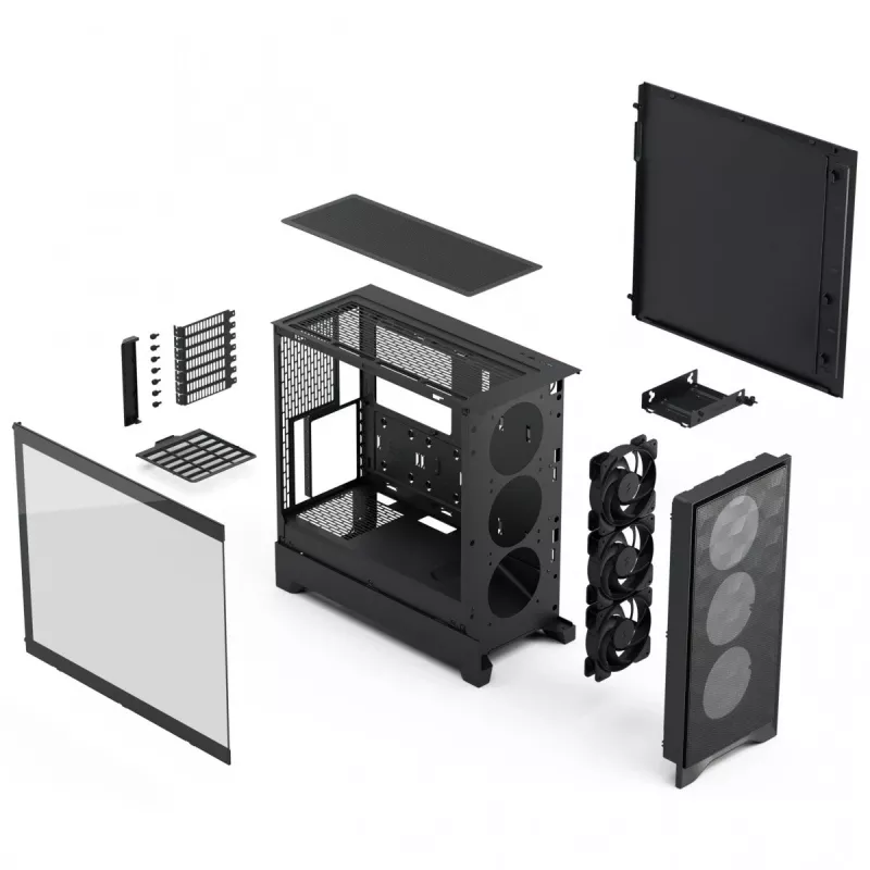 Obudowa PC Fractal Design Pop 2 Air Czarny TG Midi Tower — ATX, 3x 120 mm wentylatory przednie, obsługa dysków 2,5 cala i 3,5 cala