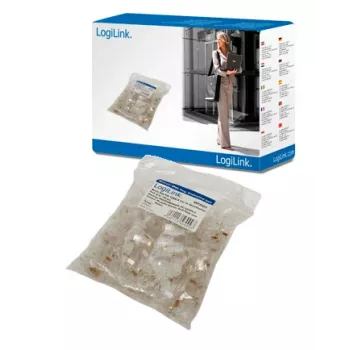 Złącze przewodowe RJ-45 LOGILINK MP0002, CAT5e, przezroczyste, opakowanie 100 szt.