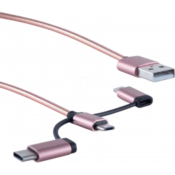 Kabel USB ShiverPeaks BS14-50074 1m USB A USB C/Micro-USB B/Lightning