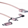Kabel USB ShiverPeaks BS14-50074 1m USB A USB C/Micro-USB B/Lightning