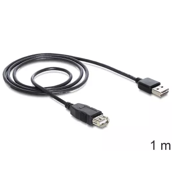 Kabel USB DeLOCK EASY-USB 2.0-A 1m Czarny