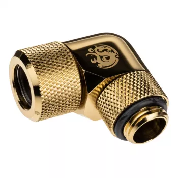 Bitspower Advanced Multi-Link Adapter Connector 90 stopni G1/4 cal AG do 12mm AD Hardtube - obrotowy, mosiądz