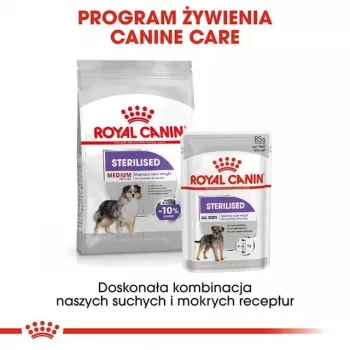 Sucha karma dla psów Royal Canin Medium Sterilised Adult 12 kg — dla wysterylizowanych dorosłych psów ras średnich, Drób, Białko 28%, Tłuszcz 13%