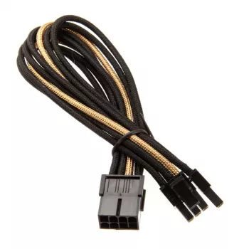 Kabel SilverStone PCI-8-Pin do PCIe-6+2-Pin, 250 mm - czarny/złoty