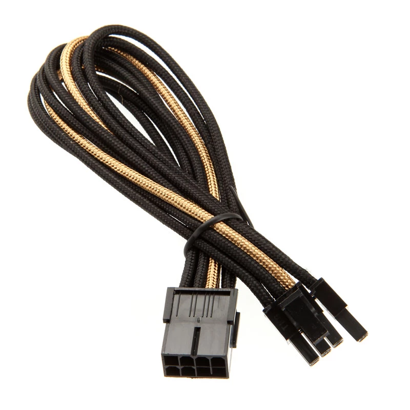 Kabel SilverStone PCI-8-Pin do PCIe-6+2-Pin, 250 mm - czarny/złoty