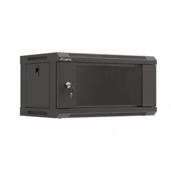 Szafka rackowa naścienna LANBERG WF03-5304-10B 19 cali 4U czarna, drzwi szklane