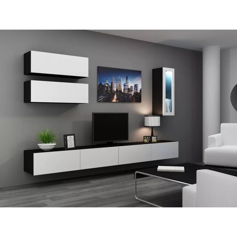 Cama Szafka VIGO 90 pełna 90/35/32 czarny/biały połysk
