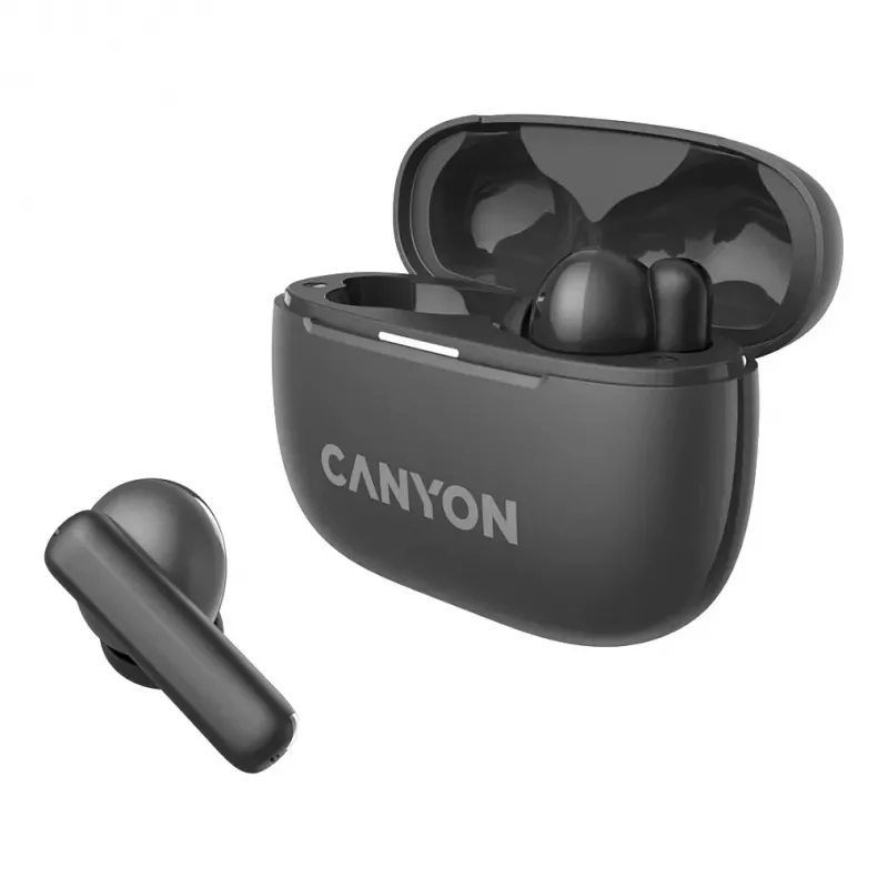 Słuchawki Canyon CNS-TWS10BK True Wireless Stereo (TWS) douszne do rozmów/muzyki/sportu/codziennego użytku USB Type-C Bluetooth Czarny (CNS-TWS10BK)