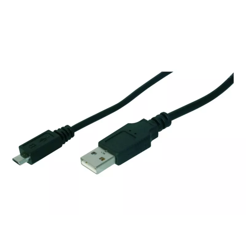 Kabel połączeniowy USB Assmann. typ A - micro B M/M. 1,0 m. kompatybilny z USB 2.0. UL. czarny (AK-300127-010-S)