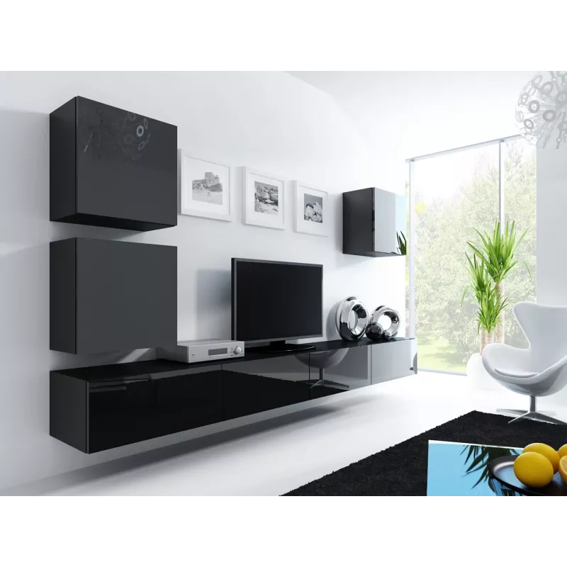 Cama stojak TV VIGO '180' 30/180/40 czarny/czarny połysk