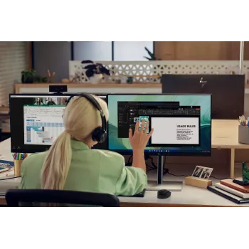 HP 710 Ładowalna cicha mysz, symetryczna, RF Wireless + Bluetooth, 3000 DPI, czarna