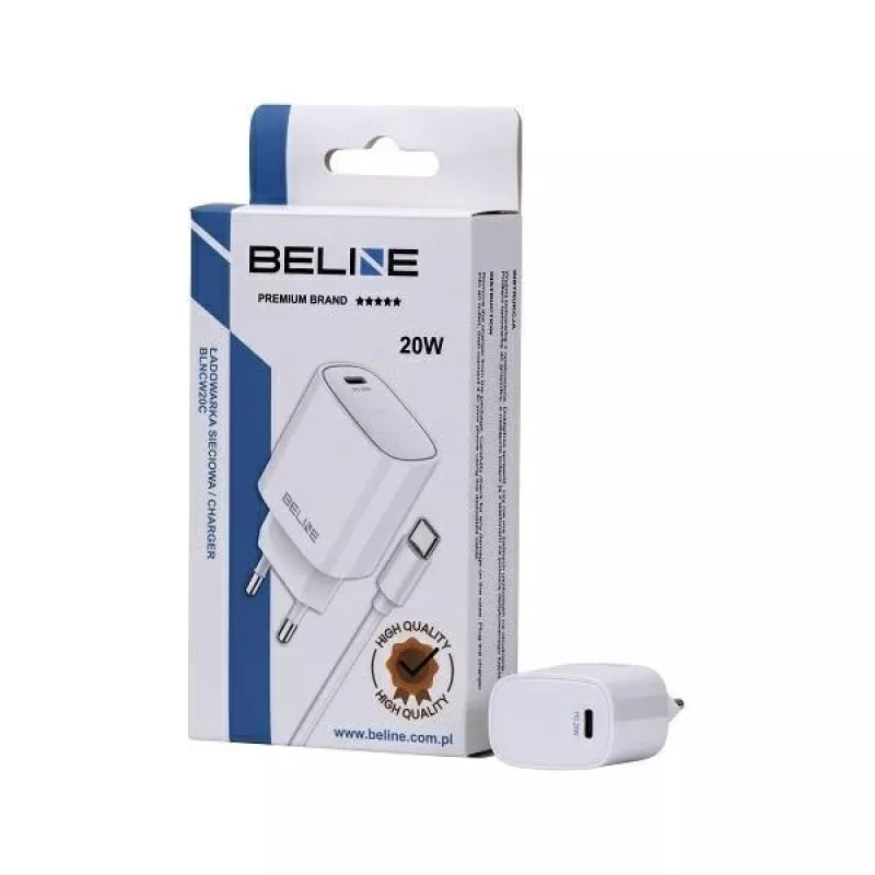 Ładowarka 20W USB-C + kabel USB-C biała