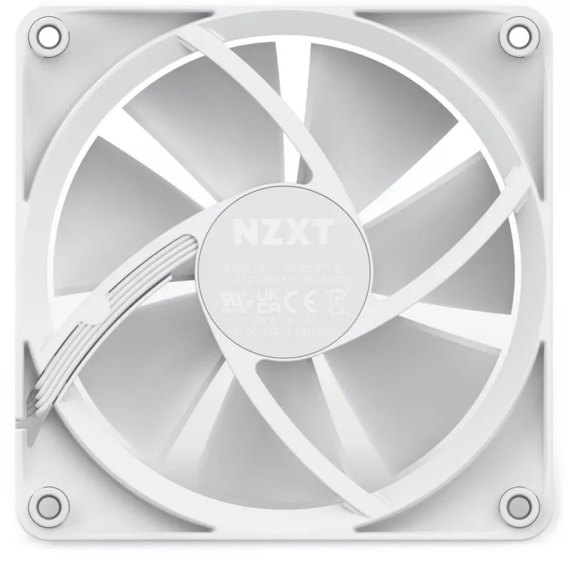 Wentylator obudowy NZXT F120 RGB 120 mm biały, 4-pin, 1800 RPM, 50.18 CFM, 18 diod LED