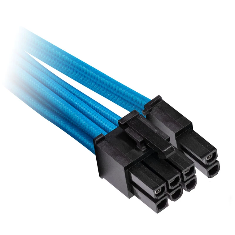 Corsair Premium Sleeved PCIe Dual-kabel, Doppelpack (Gen 4) - Niebieski