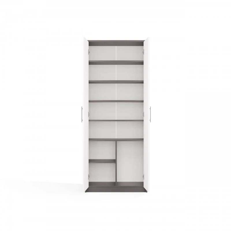 OLIV 2D CLOSED SHELVING UNIT, ANTHRACITE/Biały SET