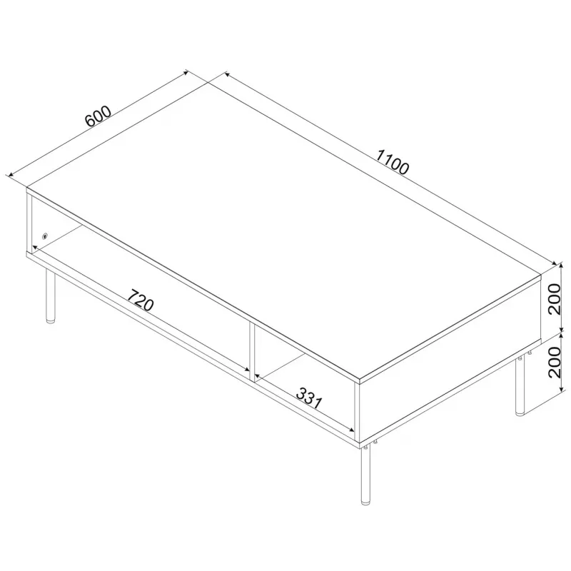 Cama PALAZZO BIS table/latrine 110x60x40 matowy czarny