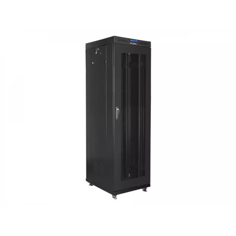 Szafa rack LANBERG FF01-6842-23BL 42U wolnostojąca, 2127,5×600×800 mm, IP20, zamek na klucz, kółka jezdne