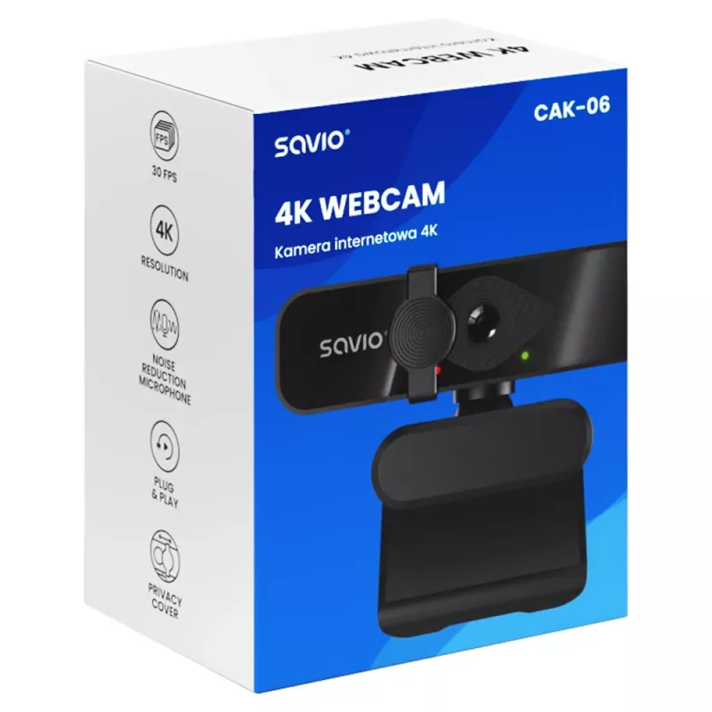 Kamera internetowa Savio CAK-06 3840 x 2160 pikseli USB Czarny