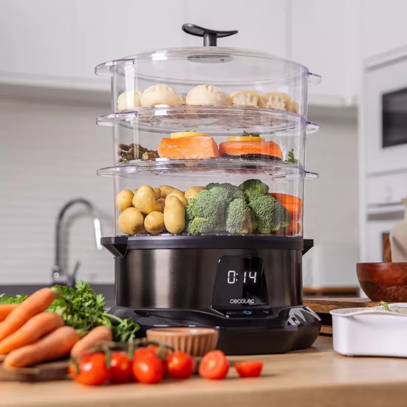 Cecotec Parowar do Żywności | Vapovita 3000 Pro | 1000 W | Liczba koszy 3