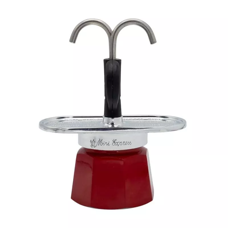 Bialetti Mini Express Magritte Moka pot Czerwony, Srebrny