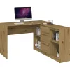 Blat biurka komputerowego top e shop BIURKO PLUS ARTISAN, prosty prostokątny blat, płyta wiórowa, 1200×500×760 mm, kolor dębowy