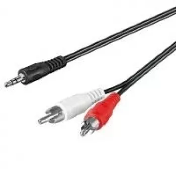 Kabel adapterowy Wentronic Goobay 3,5 mm jack/RCA HQ, czarny, 1 m - wtyk jack 3,5 mm (3-stykowy, stereo) > 2x wtyk RCA (audio lewy/prawy) (51648)