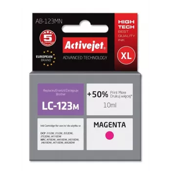Activejet AB-123MN Tusz (zamiennik Brother LC123M/121M; Supreme; 10 ml; magenta)