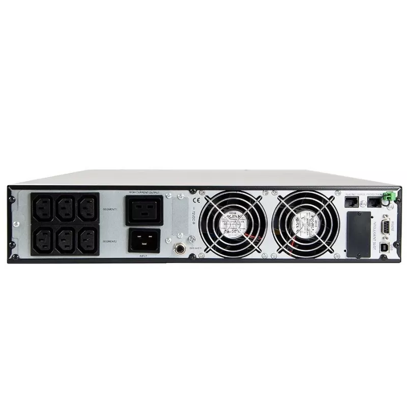Zasilacz bezprzerwowy zielony Cell UPS15 — Online podwójna konwersja 3 kVA (2700 W), 6 gniazd AC, czysty sinus, LCD, tower, 6×12V/9Ah akumulatory
