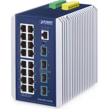 Zarządzalny przełącznik PLANET IP30 przemysłowy L3 16-portowy Gigabit Ethernet