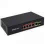 Przełącznik Ethernet PoE QOLTEC 52296 — 4 porty RJ45 PoE, 1 port uplink RJ45