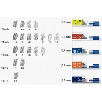 Wkłady ołówkowe Staedtler 250 05-HB szare 0,5 mm