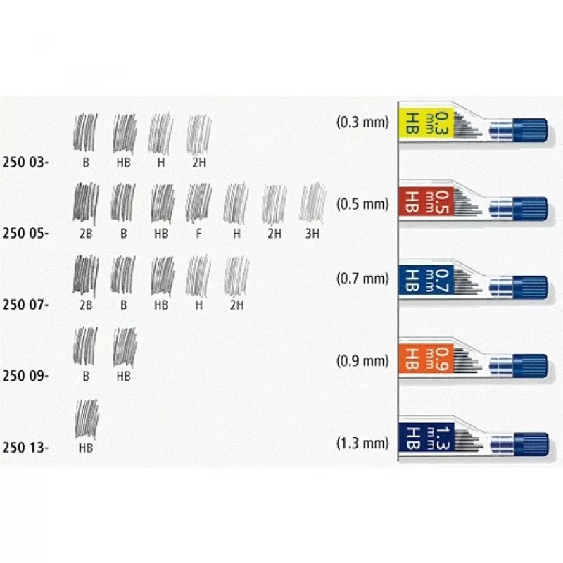 Wkłady ołówkowe Staedtler 250 05-HB szare 0,5 mm