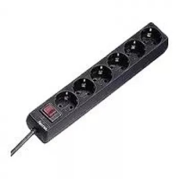 Hama 00030394 listwa przeciwprzepięciowa Czarny 6 gniazd AC 230 V 1,4 m