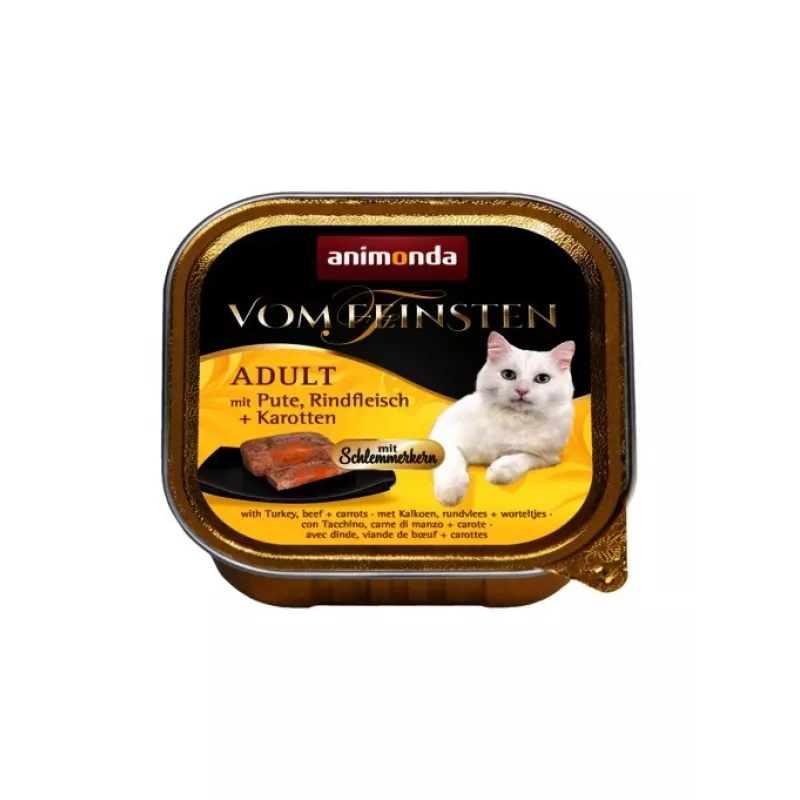ANIMONDA Vom Feinsten Adult Indyk, wołowina i marchewka - karma mokra dla kota - 100g