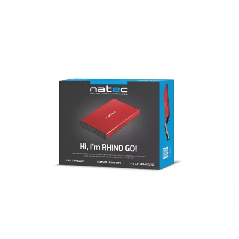Obudowa zewnętrzna NATEC RHINO GO (USB 3.0, 2.5 inch, czerwona)