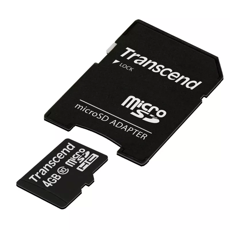Pamięć Flash Transcend 4 GB MicroSDHC Klasa 10 z adapterem