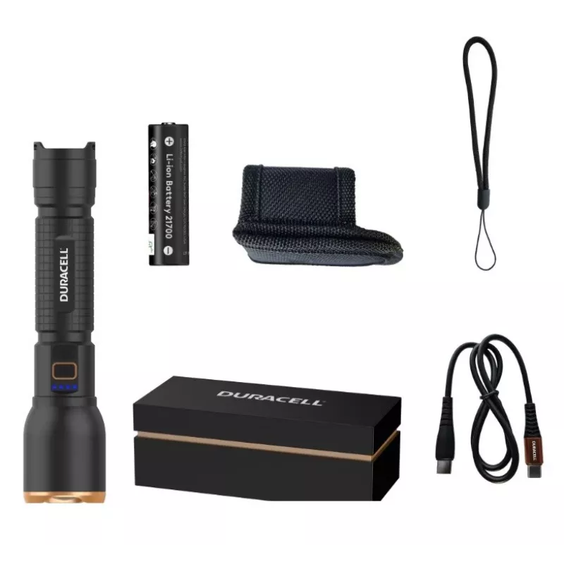Latarka Duracell DF3000R, czarna